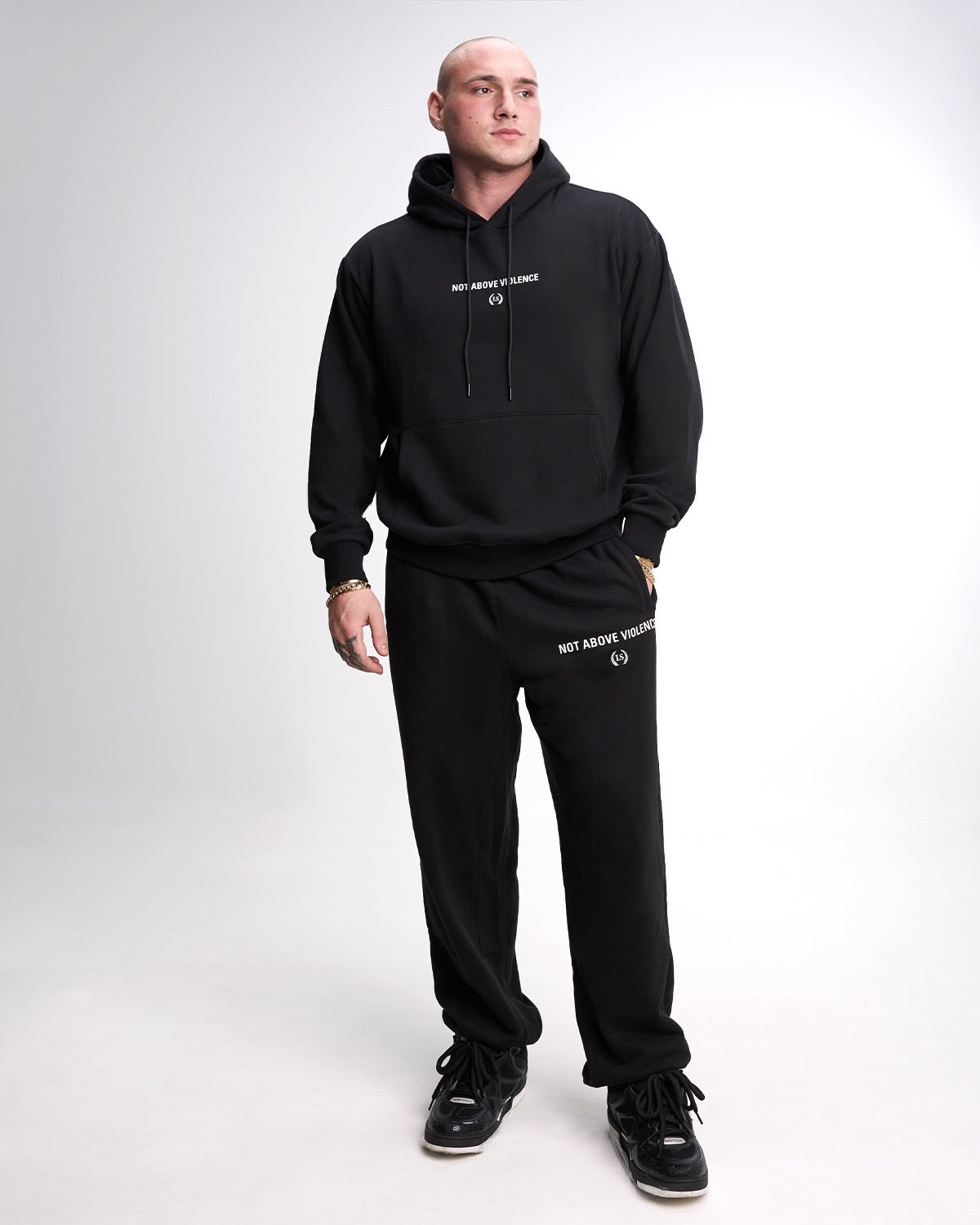 Not Above Violence Sweatpants – Leo Skepi